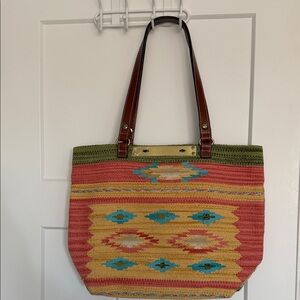 Patricia Nash Chennai Tote Multicolor Woven Southwestern Aztec Boho Western NWOT